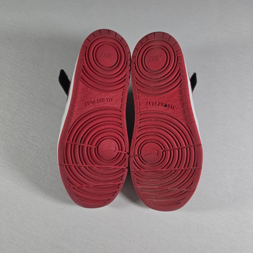 Nike Shoes Court Borough Low 2  Black Red BQ5451-007 Kids Size 1Y Strap Lace - Picture 9 of 9